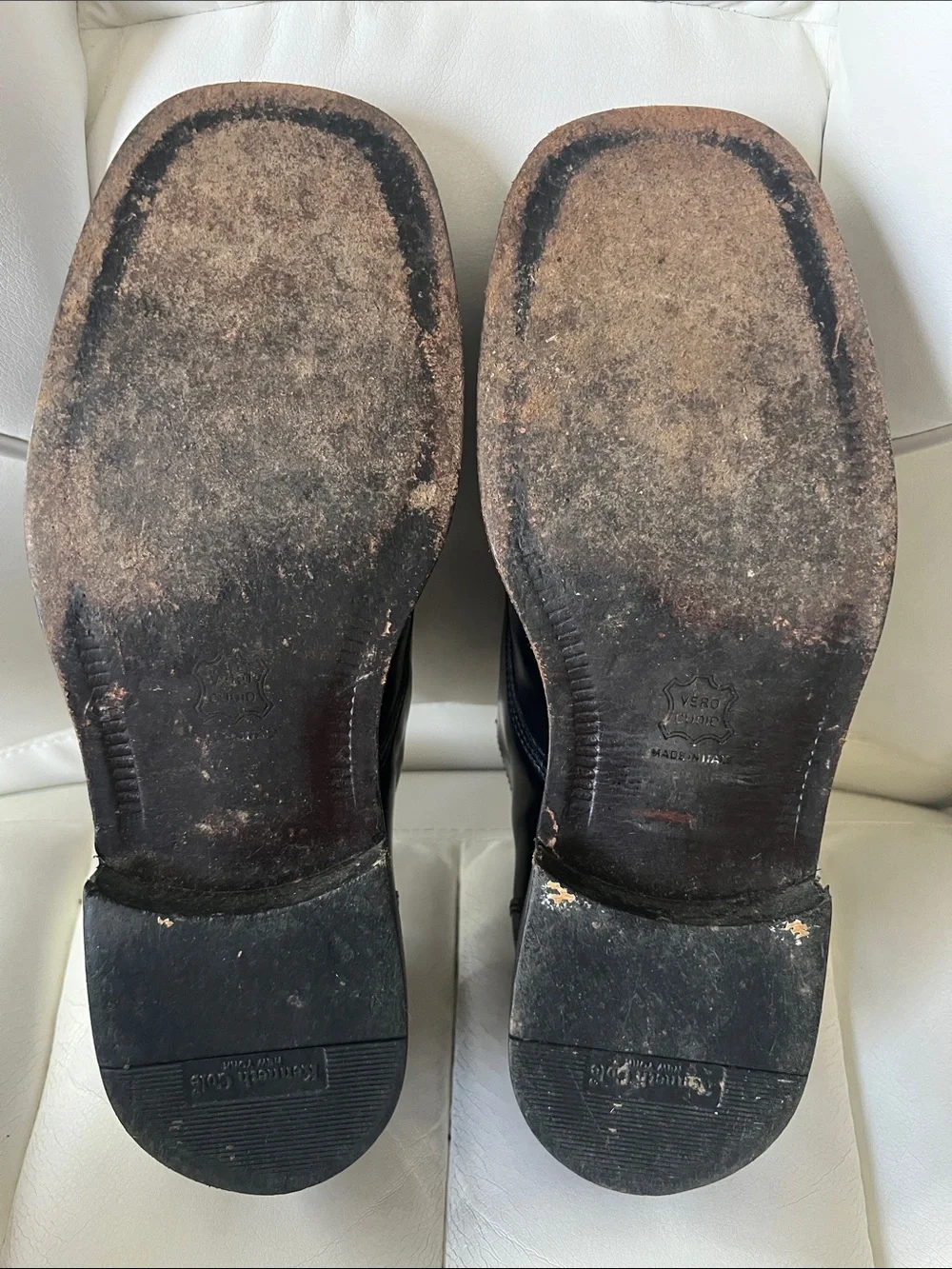 Kenneth Cole Black Leather Lace-Up Oxfords